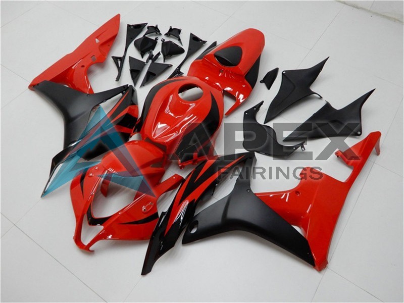Red Matte Black - Honda CBR600RR (2007-2008) ABS Fairings | Apex Fairings — view 2