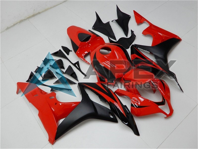 Red Matte Black - Honda CBR600RR (2007-2008) ABS Fairings | Apex Fairings — view 3