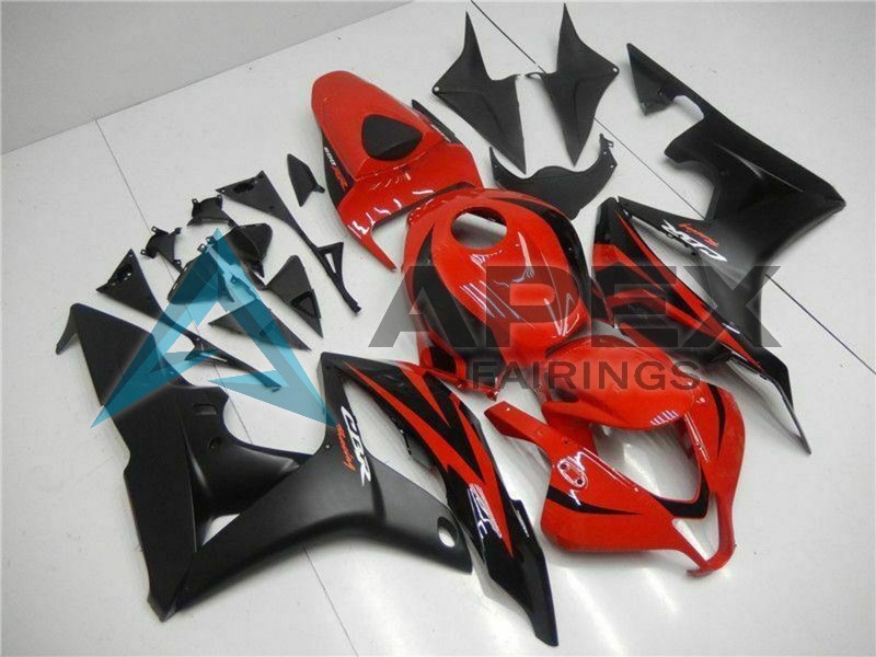 Red Matte Black with Decals - Honda CBR600RR (2007-2008) ABS Fairings | Apex Fairings — view 3