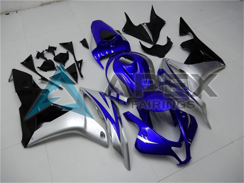 Silver Blue Glossy Black OEM Style - Honda CBR600RR (2007-2008) ABS Fairings | Apex Fairings — view 2
