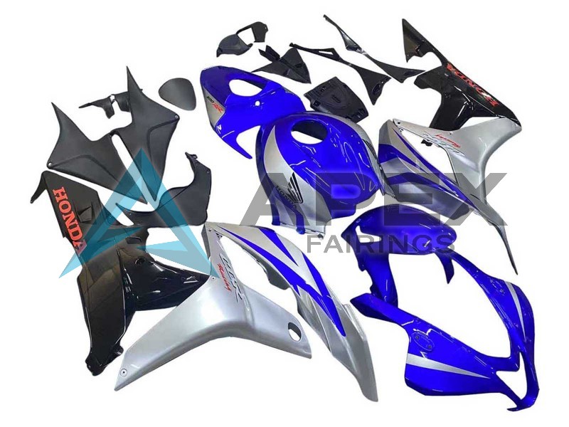 Silver Blue Glossy Black Racing - Honda CBR600RR (2007-2008) ABS Fairings | Apex Fairings — view 3