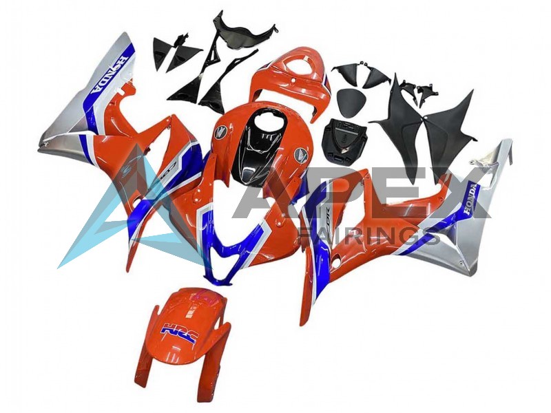 Silver Blue Red HRC - Honda CBR600RR (2007-2008) ABS Fairings | Apex Fairings — view 2