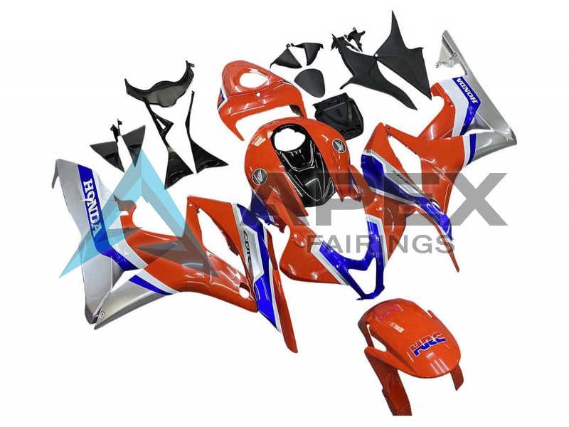 Silver Blue Red HRC - Honda CBR600RR (2007-2008) ABS Fairings | Apex Fairings — view 3