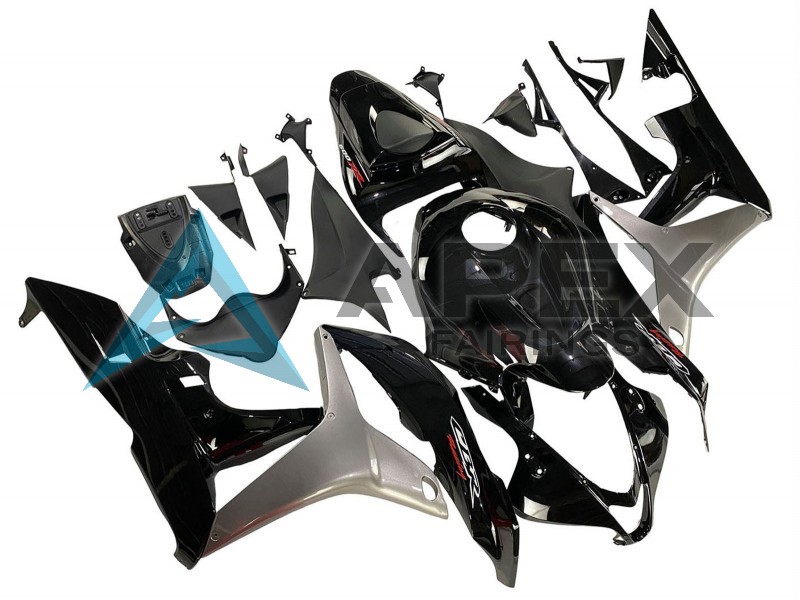Silver Glossy Black  - Honda CBR600RR (2007-2008) ABS Fairings | Apex Fairings — view 2