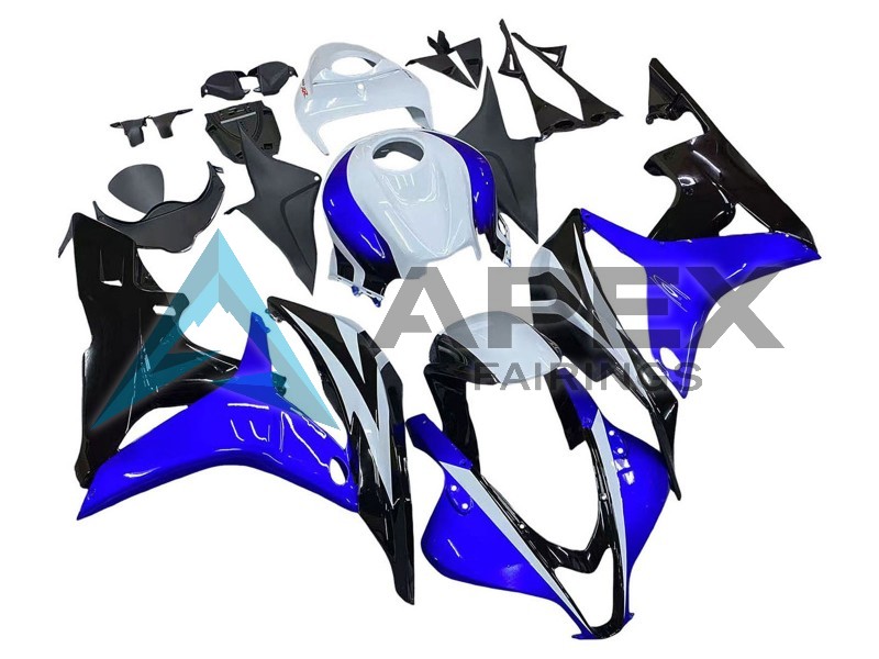 White Blue Glossy Black - Honda CBR600RR (2007-2008) ABS Fairings | Apex Fairings — view 2