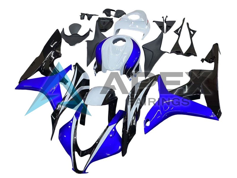 White Blue Glossy Black - Honda CBR600RR (2007-2008) ABS Fairings | Apex Fairings — view 3