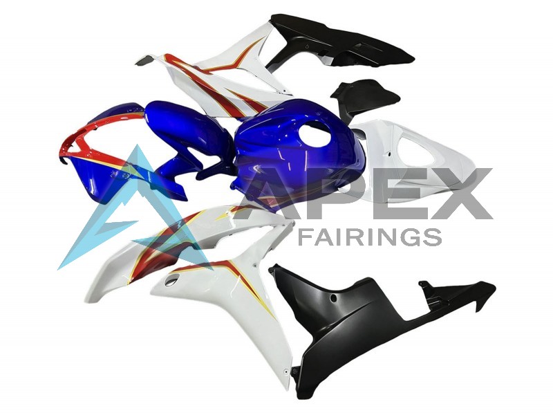White Blue Red Glossy Black - Honda CBR600RR (2007-2008) ABS Fairings | Apex Fairings — view 2