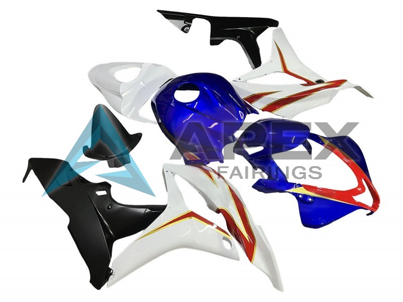 White Blue Red Glossy Black - Honda CBR600RR (2007-2008) ABS Fairings | Apex Fairings — view 3