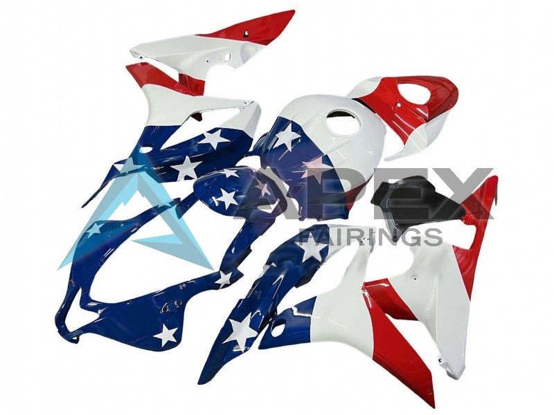 White Blue Red Star - Honda CBR600RR (2007-2008) ABS Fairings | Apex Fairings — view 2