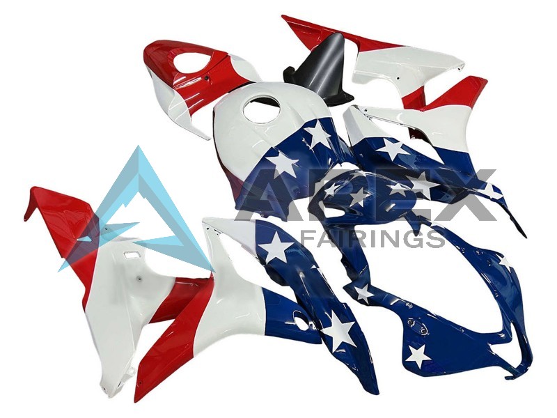 White Blue Red Star - Honda CBR600RR (2007-2008) ABS Fairings | Apex Fairings — view 3