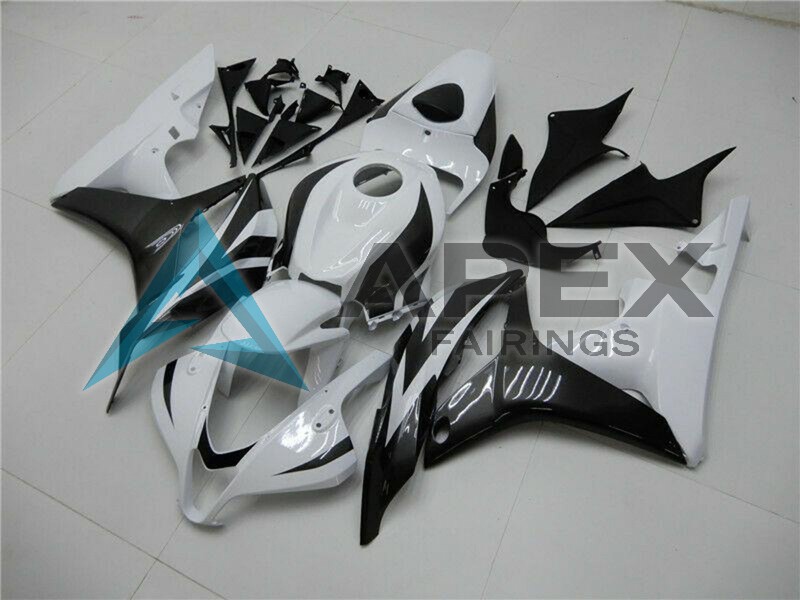 White Glossy Black - Honda CBR600RR (2007-2008) ABS Fairings | Apex Fairings — view 2