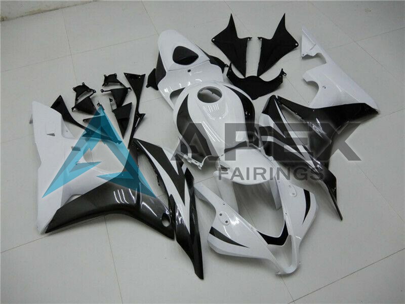 White Glossy Black - Honda CBR600RR (2007-2008) ABS Fairings | Apex Fairings — view 3