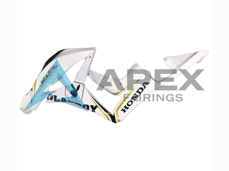 White Gold Glossy Black Playboy - Honda CBR600RR (2007-2008) ABS Fairings | Apex Fairings — view 4