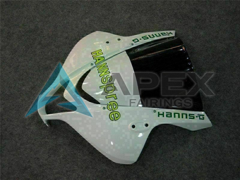 White Green Glossy Black Hannspree - Honda CBR600RR (2007-2008) ABS Fairings | Apex Fairings — view 2
