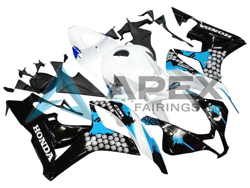 White Light Blue Glossy Black - Honda CBR600RR (2007-2008) ABS Fairings | Apex Fairings — view 3