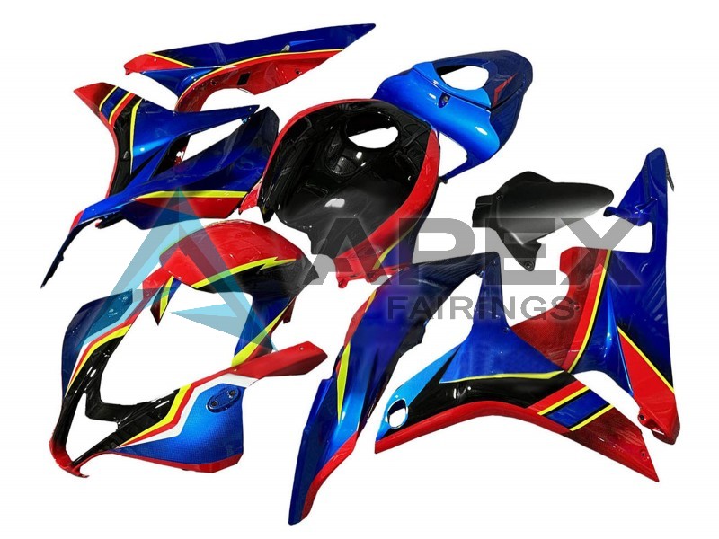 Blue Red Yellow Glossy Black - Honda CBR600RR (2007-2008) ABS Fairings | Apex Fairings — view 2