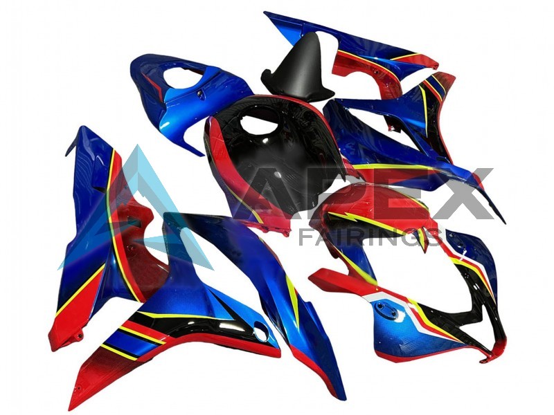 Blue Red Yellow Glossy Black - Honda CBR600RR (2007-2008) ABS Fairings | Apex Fairings — view 4