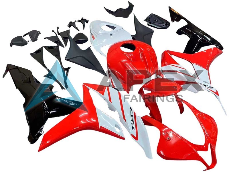 White Red Glossy Black - Honda CBR600RR (2007-2008) ABS Fairings | Apex Fairings — view 2