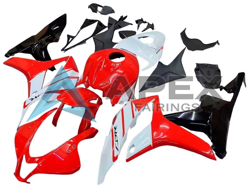 White Red Glossy Black - Honda CBR600RR (2007-2008) ABS Fairings | Apex Fairings — view 3