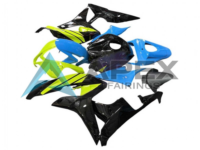 Blue Yellow Glossy Black - Honda CBR600RR (2007-2008) ABS Fairings | Apex Fairings — view 2