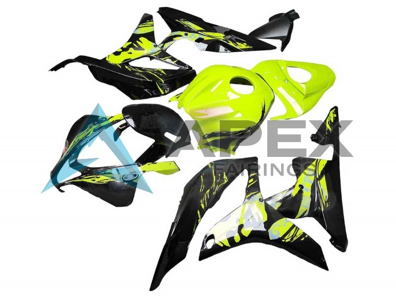 Yellow Glossy Black - Honda CBR600RR (2007-2008) ABS Fairings | Apex Fairings — view 2