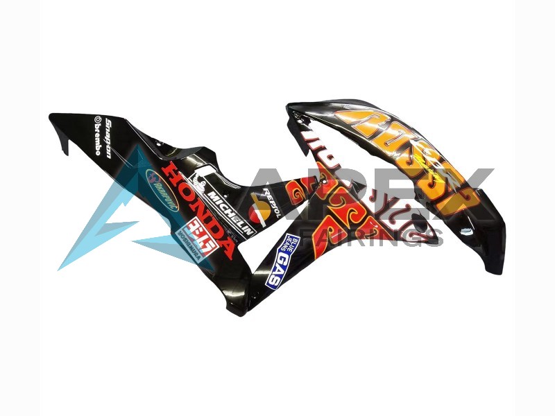 Yellow Orange Glossy Black Rossi Repsol - Honda CBR600RR (2007-2008) ABS Fairings | Apex Fairings — view 4