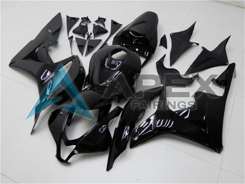 Glossy Black - Honda CBR600RR (2007-2008) ABS Fairings | Apex Fairings — view 2