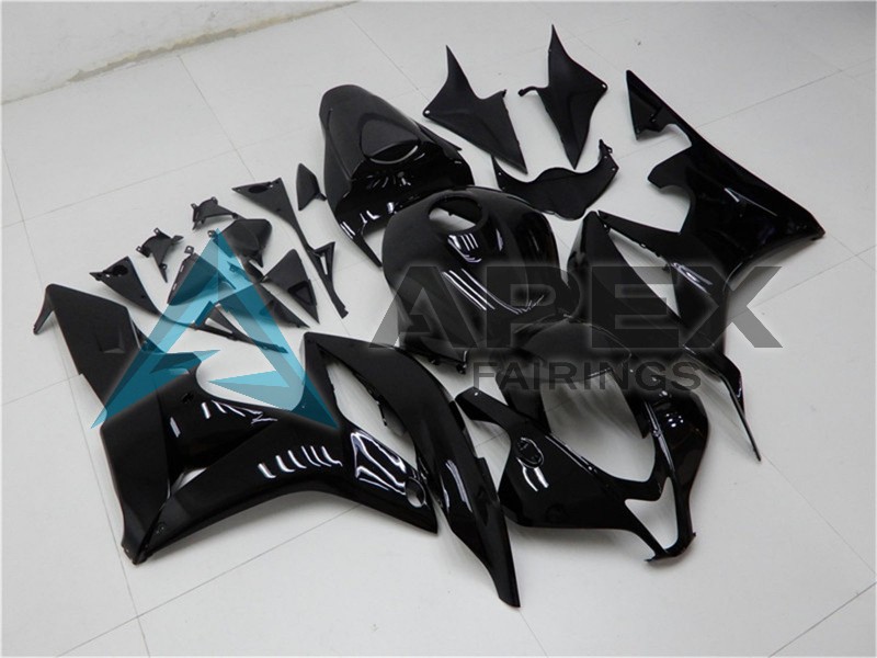 Glossy Black - Honda CBR600RR (2007-2008) ABS Fairings | Apex Fairings — view 3