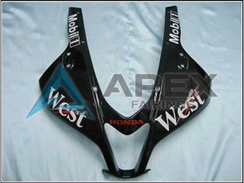 Glossy Black White West - Honda CBR600RR (2007-2008) ABS Fairings | Apex Fairings — view 2