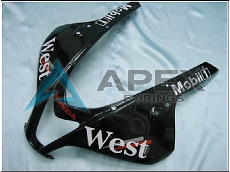 Glossy Black White West - Honda CBR600RR (2007-2008) ABS Fairings | Apex Fairings — view 3