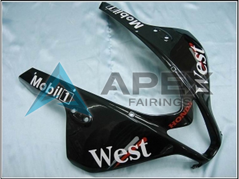 Glossy Black White West - Honda CBR600RR (2007-2008) ABS Fairings | Apex Fairings — view 4