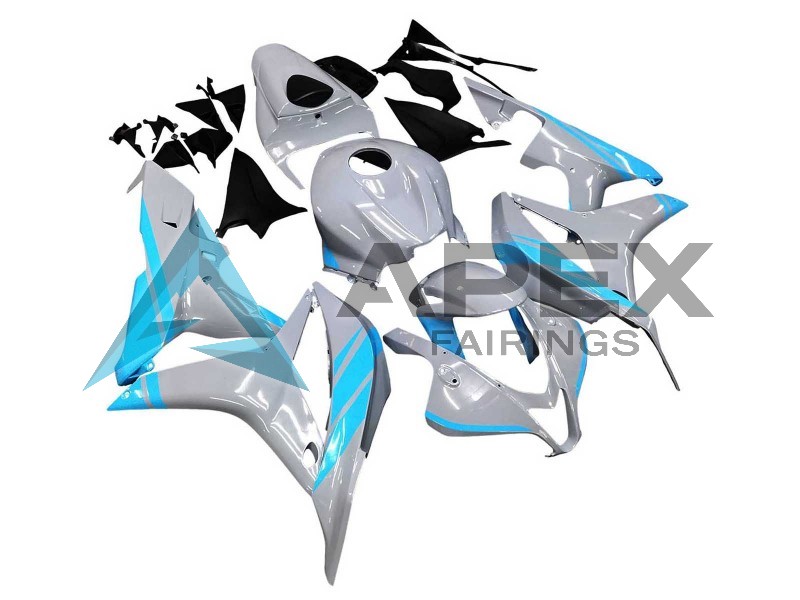 Glossy Grey Light Blue - Honda CBR600RR (2007-2008) ABS Fairings | Apex Fairings — view 3