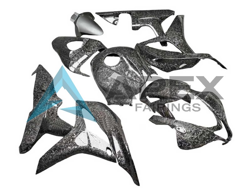 Black Forged Carbon Fiber - Honda CBR600RR (2007-2008) ABS Fairings | Apex Fairings — view 3
