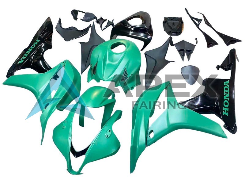 Green Glossy Black - Honda CBR600RR (2007-2008) ABS Fairings | Apex Fairings — view 3