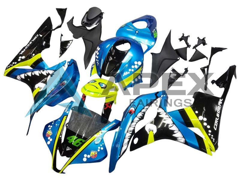 Green Yellow Glossy Black Shark 46 - Honda CBR600RR (2007-2008) ABS Fairings | Apex Fairings — view 3