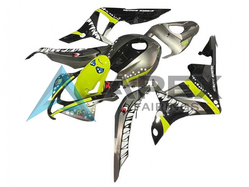 Grey Fluorescent Yellow Shark - Honda CBR600RR (2007-2008) ABS Fairings | Apex Fairings — view 3