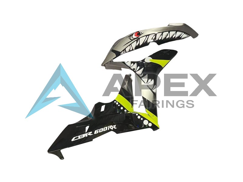 Grey Fluorescent Yellow Shark - Honda CBR600RR (2007-2008) ABS Fairings | Apex Fairings — view 4