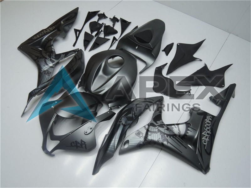 Matte Black Graffiti - Honda CBR600RR (2007-2008) ABS Fairings | Apex Fairings — view 2