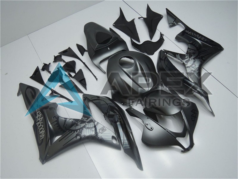 Matte Black Graffiti - Honda CBR600RR (2007-2008) ABS Fairings | Apex Fairings — view 3