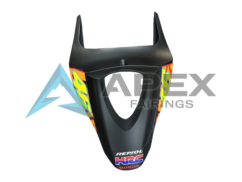Matte Black Orange Red Rossi Repsol 46 - Honda CBR600RR (2007-2008) ABS Fairings | Apex Fairings — view 4