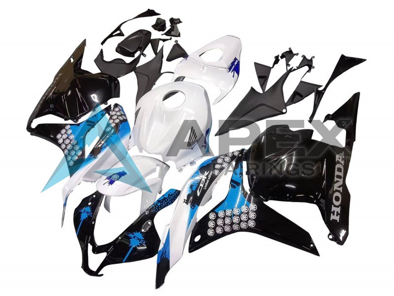 White Blue Glossy Black  - Honda CBR600RR (2009-2012) ABS Fairings | Apex Fairings — view 2
