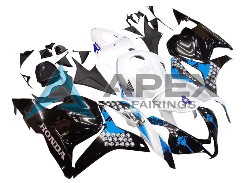 White Blue Glossy Black  - Honda CBR600RR (2009-2012) ABS Fairings | Apex Fairings — view 3