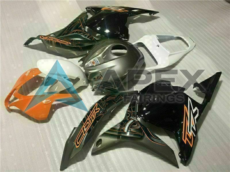 White Orange Glossy Black - Honda CBR600RR (2009-2012) ABS Fairings | Apex Fairings — view 2
