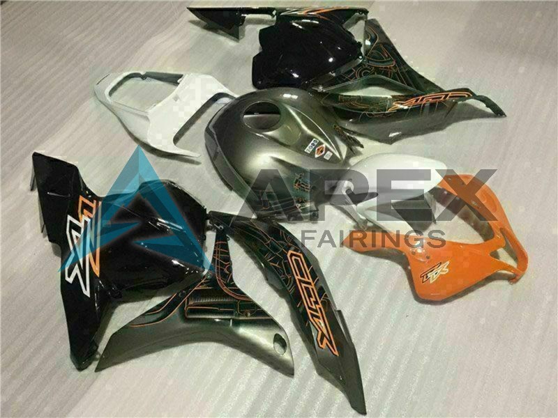 White Orange Glossy Black - Honda CBR600RR (2009-2012) ABS Fairings | Apex Fairings — view 3