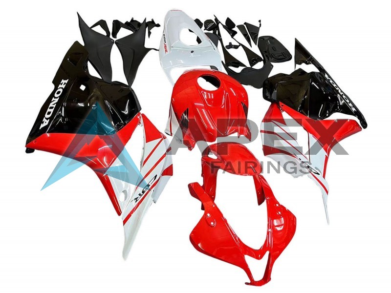 White Red Glossy Black - Honda CBR600RR (2009-2012) ABS Fairings | Apex Fairings — view 2