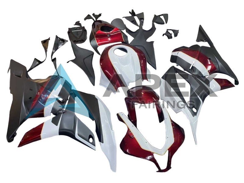 White Red Matte Black - Honda CBR600RR (2009-2012) ABS Fairings | Apex Fairings — view 2