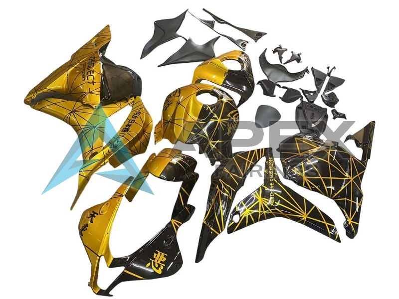 Glod Glossy Black - Honda CBR600RR (2009-2012) ABS Fairings | Apex Fairings — view 2