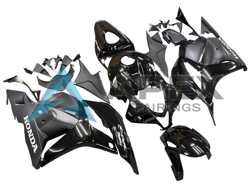 Glossy Black Matte Black - Honda CBR600RR (2009-2012) ABS Fairings | Apex Fairings — view 3