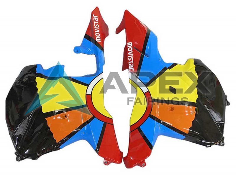 Black Multicolor MoviStar - Honda CBR600RR (2009-2012) ABS Fairings | Apex Fairings — view 4
