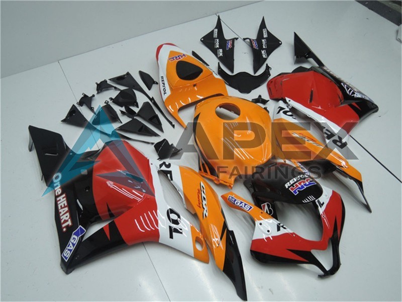 Orange White Red Glossy Black Repsol Full  - Honda CBR600RR (2009-2012) ABS Fairings | Apex Fairings — view 2